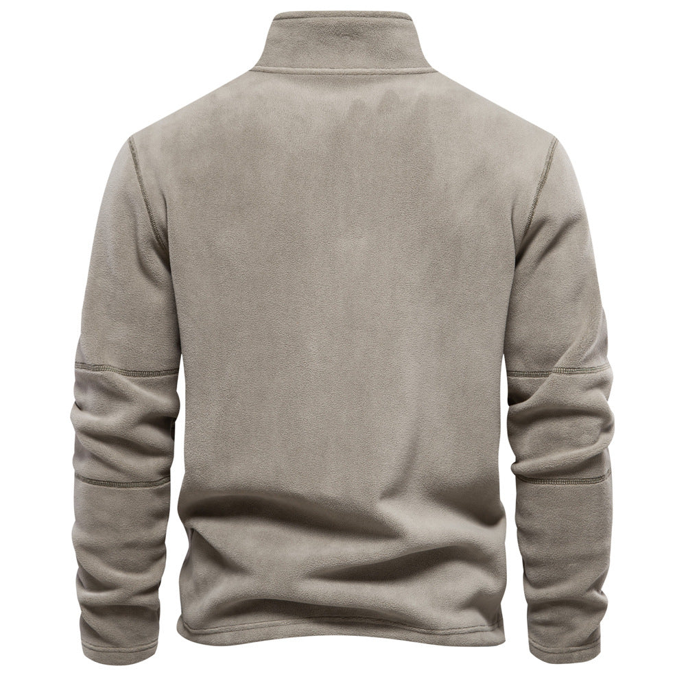 Men's Corduroy Stand Collar Classic-Fit Sweatshirt
