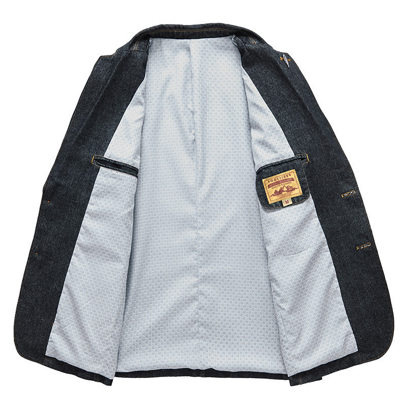 Men's Classic Casual Sport Denim Blazer Jacket