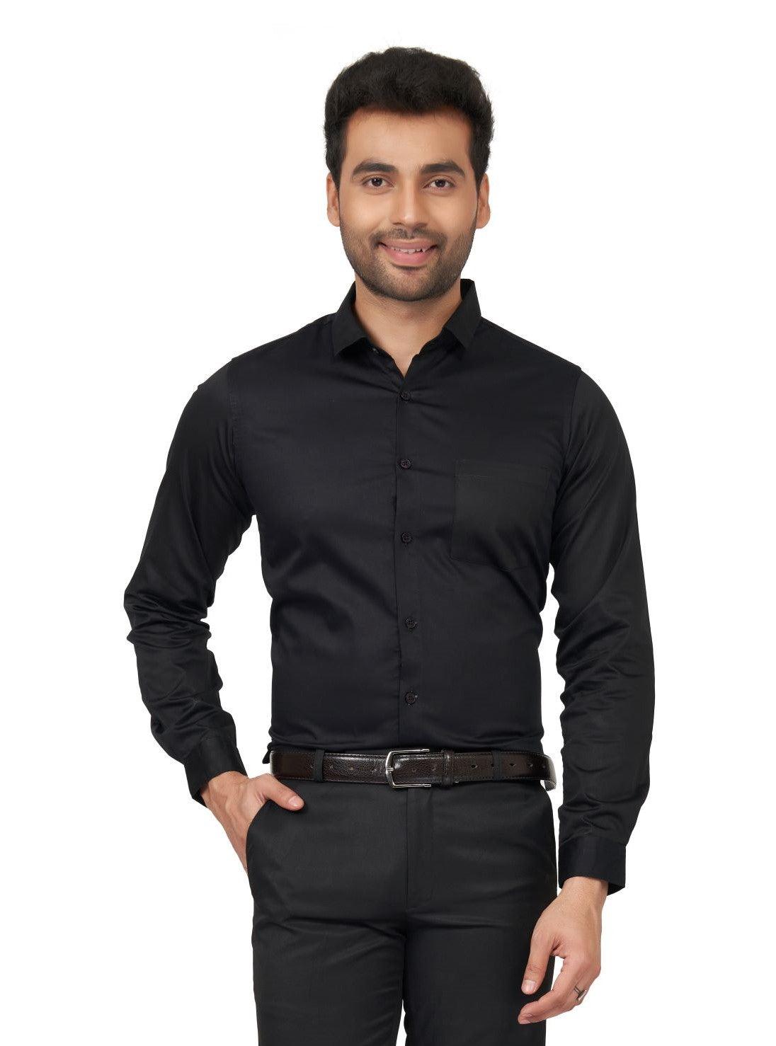latest Men Slim Fit Cotton Satin Formal Shirt