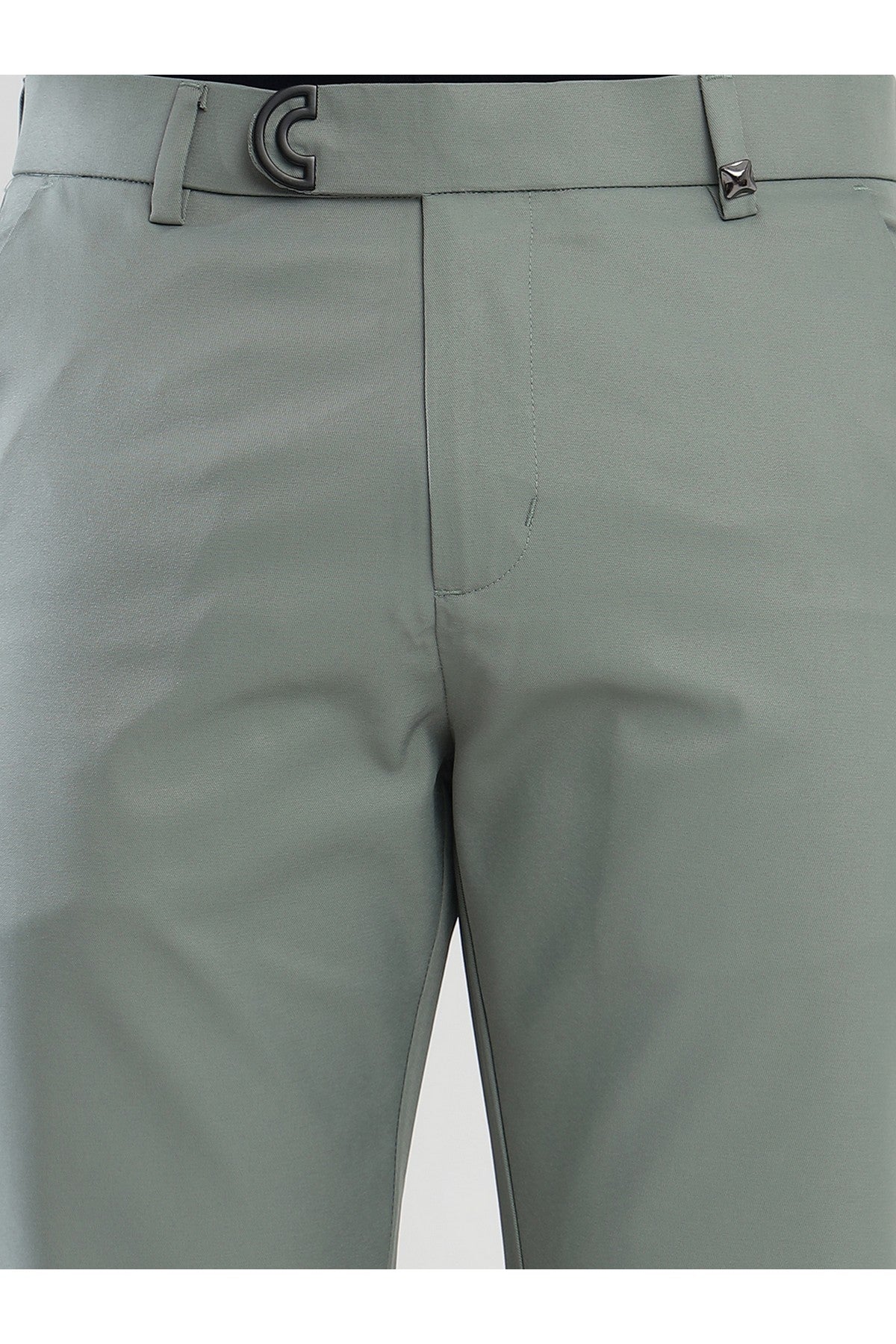 Men's Grey Viscose Imported Formal Trousers