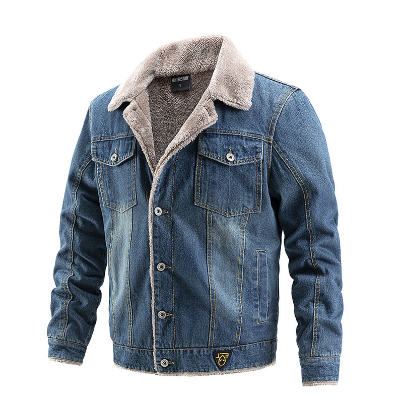 Men's Winter Fleece Denim Jacket
