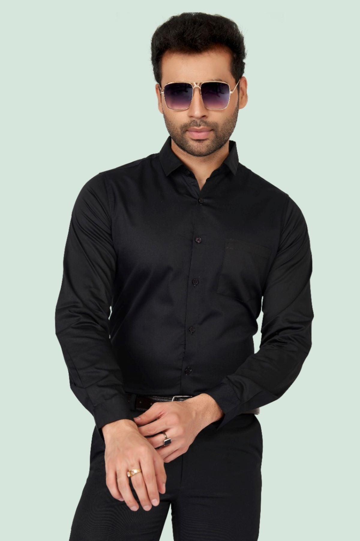 latest Men Slim Fit Cotton Satin Formal Shirt