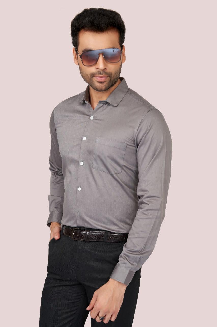 latest Men Slim Fit Cotton Satin Formal Shirt